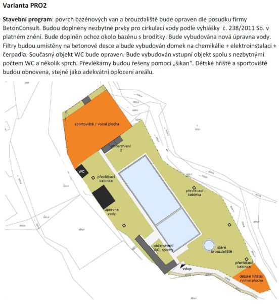 varianta 2 oprav úvalského koupaliště