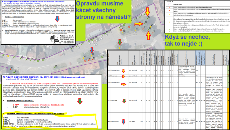 proti kácení stromů na náměstí