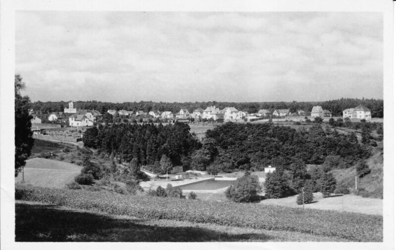 koupaliště Holá Hostýn, cesta od masny, celkový pohled - fotografie Brokešovi rok asi 1941