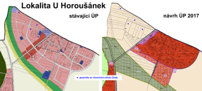porovnání ÚP Úvaly U Horoušánek
